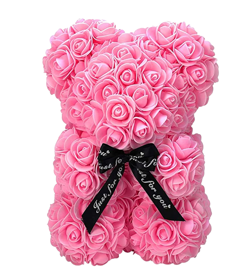 Osito de Rosas Rosa "25 cm"