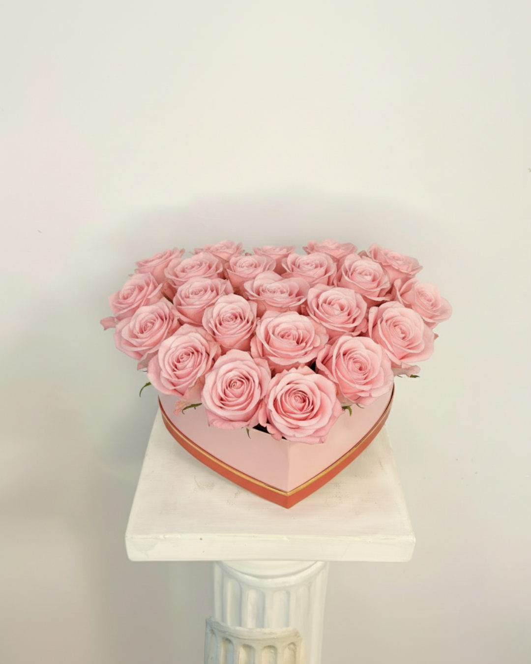 Heart Box "Fifteen Pink Roses"