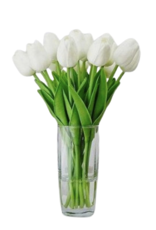 Bouquet of 20 White Tulips