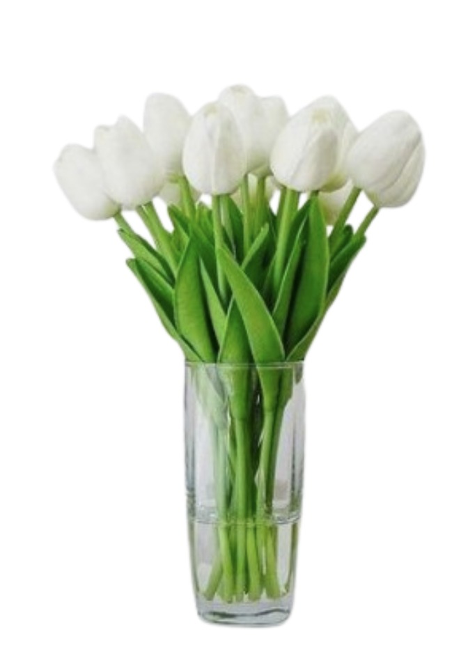 Bouquet of 20 White Tulips "Soul"